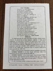 30 OCAK 2004 - TAKVİM YAPRAĞI - DOĞUM GÜNÜ HEDİYESİ - BÜYÜK SAATLİ MAARİF TAKVİMİ - MONTESQUİEU - CAHİT KÜLEBİ - ERBAİN - ÜNLÜ KARİKATÜRİST ALİ ULVİ ERSOY VEFAT ETTİ - RUS YAZAR ANTON ÇEHOV DÜNYAYA GELDİ