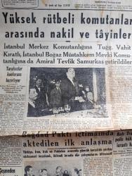 Cumhuriyet Gazetesi - 21 Ocak 1958 - Yüksek Rütbeli Komutanlar Arasında Nakil Ve Tayinler - İstanbul Merkez Komutanlığına Tuğgeneral Vahit Kıratlı Getirildi - Başbakan Adnan Menderes'in Tetkikleri Fotoğrafı - Bağdad Paktı İçtimaında Aktedilen İlk Anlaşma - Fatin Rüştü Zorlu'nun Kıbrıs'a Dair Beyanatı - Burdur'da 20 Hürriyetli Hapse Mahkum Edildi - Mebuslar Kan Vermeye Başladılar Fotoğrafı - Amerika'dan Gıda Maddeleri Alıyoruz - Üniversite Ve Siyaset Yazan Profesör Doktor Hüseyin Naili Kubalı - Dünya'nın En Büyük Emniyet Teşkilatı FBI'in Hikâyesi Çeviren M. K. Kan Yazı Dizisi - Yazanlar Ve Okuyanlar Yazan Burhan Felek Köşe Yazısı - İtalya'da Norma'yı Oynayacak Opera Sanatkarı Kalmıyor - Gençlik Rüyası Filmi Yeni Melek Sinemasında - Dünya Karikatürleri -  Amerikan Basketbol Şampiyonası Bir Yılda 158.000.000 Kişi Seyretti - Kulüpler Ecnebi Hakem İstiyorlar - Milli Basketbolcu Yılmaz Gündüz Ameliyat Oldu