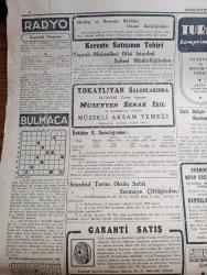 Cumhuriyet Gazetesi - 18 Aralık 1945 - Bir Tamim Yazan Nadir Nadi Köşe Yazısı - Meclis Dün Bütçe Görüşmelerine Başladı - Maliye Bakanı Nurullah Esad Sümer'in Bütçe İçin Verdiği Mühim İzahat - Hikmet Bayur Ekonomi İşlerini Daha İyi Görecek Bir Hükümetin Gelmesini Dilerim Dedi - Mısır Hükümeti İngiltere'ye Nota Verdi - Elektrik Fabrikası Tehlikeli Durumda - Tasarruf Haftası - Bu Gece Ay Tutulacak - Sanatkar Haluk Tanju'nun Resim Sergisi - İki Kıymetli Sanatkar Mithat Fenmen İle Orhan Borar'ın Verecekleri Konser - Azerbaycan Hükümeti Programını İlan Etti - Bir Aşk Gecesi Nakleden Hamdi Varoğlu - Zeytinyağı İşi Yazan Burhan Felek Köşe Yazısı - Penceredeki Kadın Bu Akşam Sümer Sinemasında - Münir Nurettin Selçuk - Bugünkü Radyo Programı - Borsa - Atomin Pantolon Pardesü