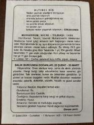 21 ŞUBAT 2004 - TAKVİM YAPRAĞI - DOĞUM GÜNÜ HEDİYESİ - BÜYÜK SAATLİ MAARİF TAKVİMİ - MUHAMMED İKBAL - ERKAN EREN - HİCRİ YILBAŞI - BALIK BURCUNDA DOĞANLAR