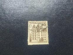 Almanya Pulu -  Mektup Zarfından Kesilmiş  / Postadan Geçmiş Pul Filateli - Damgalı - SCHLOSS WOLFSBURG, 40 PARA - YABANCI PULLAR