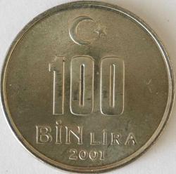 Türkiye Cumhuriyeti 2001 Yılı 100 Bin Lira 6667