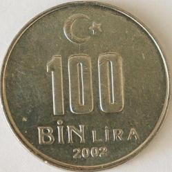 Türkiye Cumhuriyeti 2002 Yılı 100 Bin Lira 6674