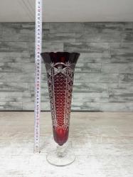 Eskilerden Muazzam Avrupa Bohem Kesme Kristal Vazo