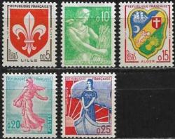 Fransa, Tam Seriler (5 Adet) Damgasız, MNH 1960.