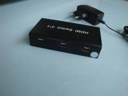 3 PORT HDMI SPLITTER ( 3 Giriş / 1 Çıkış HDMI ÇOKLAYICI ) + ADAPTÖR - 2. EL ÇOK TEMİZ DURUMDA