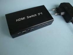 3 PORT HDMI SPLITTER ( 3 Giriş / 1 Çıkış HDMI ÇOKLAYICI ) + ADAPTÖR - 2. EL ÇOK TEMİZ DURUMDA