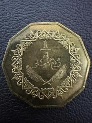Libya 1/4 Dinar 2009 AU