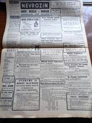 Cumhuriyet Gazetesi - 10 Temmuz 1947 - Döner Tekerlek Yazan Nadir Nadi Köşe Yazısı - İsmet İnönü Dün Başbakan Recep Peker İle Görüştü - Demokrat Parti'nin Bugün Yapılacak Toplantının Ehemmiyeti - Recep Peker Bugün Celal Bayar'ın Cevabına Mukabele Edecek - Hasan Ali Yücel İle Kenan Öner Davasının Yeni Şahidi - Hasan Ali Yücel Kenan Öner Ve Nihal Atsız Dünkü Mahkemede Fotoğraf - İzmir Fuarı - Prenses Elizabeth Nişanlandı - Atina'da Bir Suikast Meydana Çıkarıldı - Profesör Piccard Denizin 6000 Metre Derinliklerine İnmeye Hazırlanıyor - Yabancı Kadın Yazan Ahmed Hidayet Reel Yazı Dizisi - Aslan Yürekli Çavuş Bugün Ar Sinemasında - Küçük Hikaye Habibe Mollanın Kerameti Yazan Hasan Ali Ediz - Limanımıza Gelen Ve Giden Vapurlar - Bugünkü Radyo Programı - Müzeyyen Senar Işıl Büyükdere Beyaz Park'ta - Bulmaca - Yeni Konya Lokantası