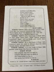 6 NİSAN 2004 - TAKVİM YAPRAĞI - DOĞUM GÜNÜ HEDİYESİ - BÜYÜK SAATLİ MAARİF TAKVİMİ - ZATİ - NECATİ CUMALI -  İLK BASIN ŞEHİDİ HASAN FEHMİ SUİKASTE UĞRADI - ANADOLU HABER AJANSI KURULDU - YAZAR GÜLÇİN TELÇİ VEFAT ETTİ - BURSA OSMANLI DEVLETİ BAŞKENTİ OLDU - M.SEZAİ AY