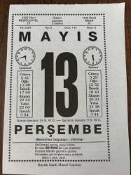 13 MAYIS 2004 - TAKVİM YAPRAĞI - DOĞUM GÜNÜ HEDİYESİ - BÜYÜK SAATLİ MAARİF TAKVİMİ - PROF. L. SAMİ AKALIN - SELAMLAŞMA - ÜNLÜ DEYİMLERİN ARKASINDAKİ ÖYKÜLER ATI ALAN ÜSKÜDARI GEÇTİ
