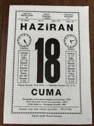 18 HAZİRAN 2004 - TAKVİM YAPRAĞI - DOĞUM GÜNÜ HEDİYESİ - BÜYÜK SAATLİ MAARİF TAKVİMİ - EFLATUN - NAPOLEON İNGİLİZ ORDULARINA YENİLDİ - TÜRKİYE İLE ALMANYA ARASINDA DOSTLUK ANLAŞMASI YAPILDI - MISIR'DA CUMHURİYET İLAN EDİLDİ - PİŞKİNLİK