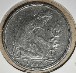 ALMANYA  1966 G   50 PFENNIG