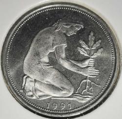 ALMANYA  1991 J    50 PFENNIG