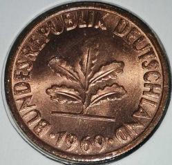 ALMANYA  1969 G   2  PFENNIG