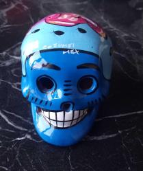 EL YAPIMI EL BOYAMASI SERAMİK KAFA TASI BİBLO.  ÇOK NADİR BİR ÇALIŞMA.  KOLEKSİYONLUK YENİ GİBİ