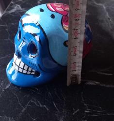 EL YAPIMI EL BOYAMASI SERAMİK KAFA TASI BİBLO.  ÇOK NADİR BİR ÇALIŞMA.  KOLEKSİYONLUK YENİ GİBİ