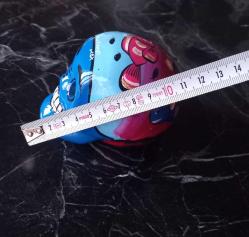 EL YAPIMI EL BOYAMASI SERAMİK KAFA TASI BİBLO.  ÇOK NADİR BİR ÇALIŞMA.  KOLEKSİYONLUK YENİ GİBİ