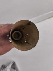 ESKİLERDEN PİRİNÇ AYAKLI KONİK MASA LAMBASI