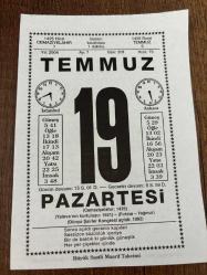 19 TEMMUZ 2004 - TAKVİM YAPRAĞI - DOĞUM GÜNÜ HEDİYESİ - BÜYÜK SAATLİ MAARİF TAKVİMİ - ANDRE GİDE - FUAT BAYRAMOĞLU - AHMET HAŞİM - MELİH CEVDET ANDAY - PROF. L. SAMİ AKALIN - RAİA HATUN