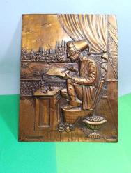 ÇE1-----BAKIR KAPLAMA İSTANBUL SİLÜET KABARTMA TABLO