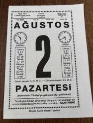 2 AĞUSTOS 2004 - TAKVİM YAPRAĞI - DOĞUM GÜNÜ HEDİYESİ - BÜYÜK SAATLİ MAARİF TAKVİMİ - MONTAGİNE - MÜMTAZ ARIKAN - TÜRKİYE'DE SEFERBERLİK İLAN EDİLDİ - TENOR ENRİCO CARUSO ÖLDÜ - GENÇLER, GENÇLER..