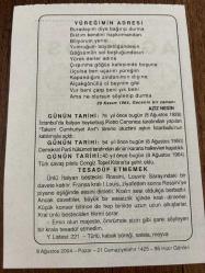 8 AĞUSTOS 2004 - TAKVİM YAPRAĞI - DOĞUM GÜNÜ HEDİYESİ - BÜYÜK SAATLİ MAARİF TAKVİMİ - BEYDEBA - AZİZ NESİN - TAKSİM ANITININ AÇILIŞI - TÜRK SAVAŞ PİLOTU CENGİN TOPEL KIBRIS'TA ŞEHİR OLDU - TESADÜF ETMEMEK