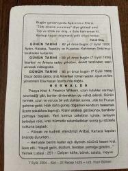 7 EYLÜL 2004 - TAKVİM YAPRAĞI - DOĞUM GÜNÜ HEDİYESİ - BÜYÜK SAATLİ MAARİF TAKVİMİ - HZ.MUHAMMED - FARUK ORAY - AYDIN,KASABA,TEPEKÖY VE KUŞADASI ORDUMUZ TARAFINDAN KURTARILDI - İSTANBUL VE ANKARA RADYOLARI BİRLEŞTİRİLDİ - AMERİKALI YÖNETMEN ELİA KAZAN DOĞDU - HERHALDE