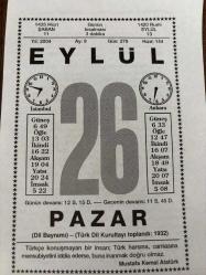 26 EYLÜL 2004 - TAKVİM YAPRAĞI - DOĞUM GÜNÜ HEDİYESİ - BÜYÜK SAATLİ MAARİF TAKVİMİ - MUSTAFA KEMAL ATATÜRK - ZİYA GÖKALP - DİL BAYRAMI