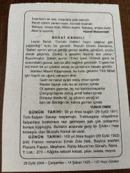 29 EYLÜL 2004 - TAKVİM YAPRAĞI - DOĞUM GÜNÜ HEDİYESİ - BÜYÜK SAATLİ MAARİF TAKVİMİ - HZ.MUHAMMED - YUNUZ EMRE - TÜRK-İTALYAN SAVAŞI BAŞLADI - FRANSIZ ROMANCI EMİLE ZOLA'NIN VEFATI