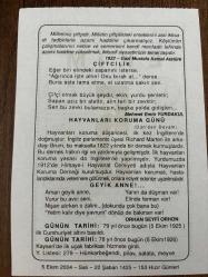 5 EKİM 2004 - TAKVİM YAPRAĞI - DOĞUM GÜNÜ HEDİYESİ - BÜYÜK SAATLİ MAARİF TAKVİMİ - HZ.MUHAMMED - GAZİ MUSTAFA KEMAL ATATÜRK - MEHMET EMİN YURDAKUL - İLK CUMHURİYET ALTINI BASILDI - KAYSERİ'DE İLK UÇAK FABRİKASI DEVREYE GİRDİ - ORHAN SEYFİ ORHON