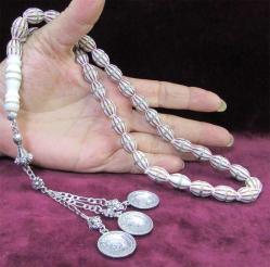 YARMA MiNeLi SARMAL PİRİNÇ İşLeMeLi KORYAN MERMER 33 Lük TESBİH......10x13mm