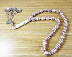 YARMA MiNeLi SARMAL PİRİNÇ İşLeMeLi KORYAN MERMER 33 Lük TESBİH......10x13mm