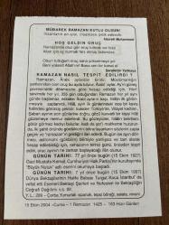15 EKİM 2004 - TAKVİM YAPRAĞI - DOĞUM GÜNÜ HEDİYESİ - BÜYÜK SAATLİ MAARİF TAKVİMİ - HZ.MUHAMMED - ŞERAFETTİN YALTKAYA - RAMAZAN NASIL TESPİT EDİLİRDİ - GAZİ MUSTAFA KEMAL CHP KURULTAYINDA BÜYÜK NUTUK ADLI ESERİNİ OKUMAYA BAŞLADI - BEKTAŞİLERİN HALİFE BABASI TURGUT KOC İSTANBUL'DA VEFAT ETTİ