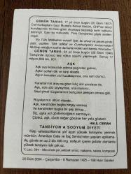20 EKİM 2004 - TAKVİM YAPRAĞI - DOĞUM GÜNÜ HEDİYESİ - BÜYÜK SAATLİ MAARİF TAKVİMİ - CERVANTES - NUTUK OKUNDU - TÜRKİYE'DE 3.KEZ NÜFUS SAYIMI YAPILDI - HALİL CİBRAN - TANSİYONA SODYUM DİYETİ