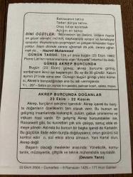 23 EKİM 2004 - TAKVİM YAPRAĞI - DOĞUM GÜNÜ HEDİYESİ - BÜYÜK SAATLİ MAARİF TAKVİMİ - HZ.MUHAMMED - PİERRE LOTİ ROMANINA KONU OLAN AZİYADE ÖLDÜ - GÜNEŞ AKREP BURCUNDA - AKREP BURCUNDA DOĞANLAR