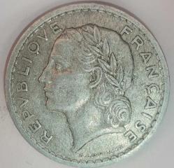 FRANSA 1945  5 FRANK