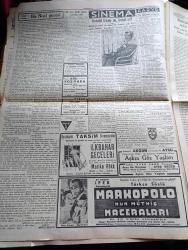 Cumhuriyet Gazetesi - 6 İkincikanun (Ocak) 1939 - Hangisi Önce Yazan Nadir Nadi Köşe Yazısı - Alman Leh Münasebeti - Hitler'le Leh Hariciye Nazırı Bek Uzun Bir Mülakat Yaptı - Vekiller Heyeti Dün İsmet İnönü'nün Riyasetinde Uzun Bir Toplantı Yaptı - Amerikan Cumhurreisi Roosevelt'in Nutku - Fransız Başvekili Daladye Dün Cezayire Hareket Etti - Katalonya Cephesinde Cereyan Eden Harbin Haritası - Yahudi Muhacereti Yazan Muharrem Feyzi Togay Köşe Yazısı - Tarihte Büyük Deniz Muharebeleri Nakleden Abidin Daver Yazı Dizisi - Fenerbahçe'nin Yeni İmar Projesi - Adana'nın  Kurtuluşunun 17. Yıldönümü - Atatürk'ten Hatıralar Ve İbretler Yazan İsmail Habib Yazı - Sinema Fernand Gravey Mi Gravet Mi Fotoğrafı - İlkbahar Geceleri Filmi Bu Akşam Taksim Sinemasında - Markopolo'nun Müthiş Maceraları Başrolde Gary Cooper Ve Sigrid Guri - Şarkın Debdebe Ve Saltanat Ülkesi Siyam - Bu Hafta Yapılacak Lig Maçları - Vefa Galatasaray Maçı - Fenerbahçe Süleymaniye Maçı - Kim Derdi Ki Yazan Vicky Baum