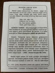 13 KASIM 2004 - TAKVİM YAPRAĞI - DOĞUM GÜNÜ HEDİYESİ - BÜYÜK SAATLİ MAARİF TAKVİMİ - BUGÜN ARİFE'DİR - GENERAL DOUGLAS MAC ARTHUR - PROF.DR. CAHİT TANYOL