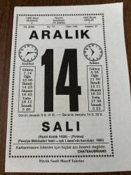 14 ARALIK 2004 - TAKVİM YAPRAĞI - DOĞUM GÜNÜ HEDİYESİ - BÜYÜK SAATLİ MAARİF TAKVİMİ - CHATEAUBRIAND - LEYLA ONOMAY - AMERİKA'NIN İLK BAŞKANI GEORGE WASHİNGTON ÖLDÜ - NORVEÇLİ ROALD AMUDSEN GÜNEY KUTBUNA ULAŞAN İLK İNSAN OLDU - YUNAN KRALI KONSTANTİN ÜLKESİNDEN AYRILDI - NE ALA