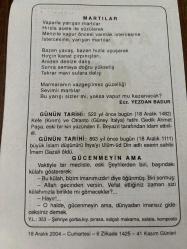 18 ARALIK 2004 - TAKVİM YAPRAĞI - DOĞUM GÜNÜ HEDİYESİ - BÜYÜK SAATLİ MAARİF TAKVİMİ - MEVLANA - ECZ.YEZDAN BADUR - İMAM GAZALİ ÖLDÜ - GEDİK AHMET PAŞA İDAM EDİLDİ - GÜCENMEYİN AMA