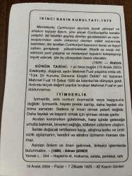 19 ARALIK 2004 - TAKVİM YAPRAĞI - DOĞUM GÜNÜ HEDİYESİ - BÜYÜK SAATLİ MAARİF TAKVİMİ - ATATÜRK - EDBİYATÇI MEHMET FUAT VEFAT ETTİ - ADNAN ŞENER