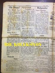 YENİ KÖROĞLU GAZETESİ - 8 ŞUBAT 1933 - SAYI: 500 - ALMANYA'DAKİ YENİ HÜKUMET FRANSIZI KORKUTUYOR - SAT MALI AL BALI - KARADENİZE ÇIKACAK MAL, AKDENİZDEN GİDECEK MAHSUL İÇİN DEVLET ADAMLARI YERİNDE ARAŞTIRMA YAPTILAR - BURSA'DA BİRKAÇ YOBAZIN MARİFEYİ - NEDEN KIYDI? PARASIZLIKTAN! - HEDİYELİK İMAM, HİKAYE - BOYALI TUZ - SİNEMA MELEK ve ELHAMRA'DA, BU GECE BENİ SEV, MAURICE CHEVALIER İLE JEANETTE MAC DONALD'IN ŞAHESERİ - RAKI NE YAPAR? - ŞAFAK ALİ - BOZUK YOLLAR NE OLACAK? - BURSA'DA BİRKAÇ  YOBAZ ARAPÇA EZAN İSTERİZ DEDŞKER AMA! - HALİFE İLE HÜLAGU, İSLAM TARİHİ, HÜLAGU BAĞDADA DAYANDI, ÖZ TÜRKÇE YAZDIĞI NAMEYİ HALİFEYE YOLLADI. FAKAT ARAP HALİFE HAMAM ALEMLERİNDE KEYFEDİYORDU - ADAPAZARI VOLEYBOL TAKIMI 1933 FOTOĞRAFI - YÜZBAŞI CELAL