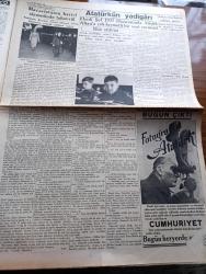 Cumhuriyet Gazetesi - 21 İkincikanun (Ocak) 1939 - İspanya İşinden Kıyamet Kopabilir Yazan Yunus Nadi Köşe Yazısı - Barselona Boşaltılıyor - Frankist Kıtaat Mühim Bir Noktayı Daha Aldı - İtalya Hariciye Nazırı Kont Ciano Yugoslavyada - Doktor Şaht İstifa Etti - Atatürk'ün Yadigarı Küçük Altan'a Hediye Ettiği Saat Fotoğrafı - Uyuşturucu Maddelerle Mücadele - Cihangirde Üç Cadde İle Bir Sokak Yaptırılacak - Tarihte Büyük Deniz Muharebeleri Nakleden Abidin Daver Köşe Yazısı - Türkiye İsveç Klering Anlaşması - Küçük Hikaye Bir Yaralama Hadisesi Yazan Cahit Sıtkı Tarancı - Kim Derdi Ki Yazan Vicky Baum Yazı Dizisi - Adliyede Ve Mahkemelerde Bir Cinayetin Muhakemesi - İngiltere'de Kral Kupası Maçlarının Dördüncü Turu - Selma Ve Gölgesi Yazan Server Bedi - Orta Amerikayı Cenubi Amerika'ya Bağlayan Yol - Trakya'da Gül Yetiştiriliyor - Hasan Kar Kremi - Bayramda Yalnız Kızılay Gazetesi Çıkacaktır - Tariş Sek Şarapları- Zekiye Hamdan Udi Esad Salim Ambasador Salonunda