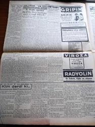 Cumhuriyet Gazetesi - 21 İkincikanun (Ocak) 1939 - İspanya İşinden Kıyamet Kopabilir Yazan Yunus Nadi Köşe Yazısı - Barselona Boşaltılıyor - Frankist Kıtaat Mühim Bir Noktayı Daha Aldı - İtalya Hariciye Nazırı Kont Ciano Yugoslavyada - Doktor Şaht İstifa Etti - Atatürk'ün Yadigarı Küçük Altan'a Hediye Ettiği Saat Fotoğrafı - Uyuşturucu Maddelerle Mücadele - Cihangirde Üç Cadde İle Bir Sokak Yaptırılacak - Tarihte Büyük Deniz Muharebeleri Nakleden Abidin Daver Köşe Yazısı - Türkiye İsveç Klering Anlaşması - Küçük Hikaye Bir Yaralama Hadisesi Yazan Cahit Sıtkı Tarancı - Kim Derdi Ki Yazan Vicky Baum Yazı Dizisi - Adliyede Ve Mahkemelerde Bir Cinayetin Muhakemesi - İngiltere'de Kral Kupası Maçlarının Dördüncü Turu - Selma Ve Gölgesi Yazan Server Bedi - Orta Amerikayı Cenubi Amerika'ya Bağlayan Yol - Trakya'da Gül Yetiştiriliyor - Hasan Kar Kremi - Bayramda Yalnız Kızılay Gazetesi Çıkacaktır - Tariş Sek Şarapları- Zekiye Hamdan Udi Esad Salim Ambasador Salonunda