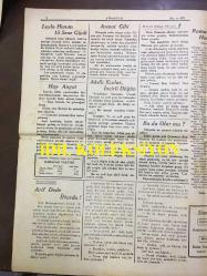 YENİ KÖROĞLU GAZETESİ - 11 OCAK (KANUNUSANİ) 1933 - SAYI: 492 - CAPONLAR YİNE 3000 ÇİNLİ KESİP BİR ŞEHRİ ZAPTETTİLER - İZMİR, AYDIN'DA DEFİNE ARAYAN ZAVALLILARA DOSTÇA BİR LAFIM VAR: DEFİNE TOPRAKTA AMA KAVANOZDA DEĞİL - GÜZELLER, NAFİLE BACAKLARINIZI MOSTRA ETMEYİN ÇÜNKÜ BU YIL AVRUPA'DA MÜSABAKA YAPILMIYOR - LEYLA HANIM 15 SENEY GİYDİ - ARİF DEDE İFTARDA - AKILLI KIZLAR, İNCİRLİ DÜĞÜN - RAMAZAN HEDİYELERİ - HAFIZ EFENDİ İCADETMİŞ - CANLI BİR CUMA - GAZ-BENZİN İŞİ NE OLDU?- SİNEMA ELHAMRA, DUDAKLARDAN GÖNÜLE, MELEK SİNEMASI, KERİM RACANIN OĞLU, RAMON NOVARO - HALİFE İLE HÜLAGU, İSLAM TARİHİ, ARAP HALİFENİN SARAYINDA DÜĞÜN, DEVE YÜKLERİYLE GİDEN ELMAS, ALTIN ve YAKUT HEDİYELERİ. FAKAT TÜRK KIZI ARAP HALİFENİN SARAYINDA RAHAT EDEMEDİ - İÇ ANADOLU SPORCULARI - KULA SPOR KULÜBÜ 1933 FOTOĞRAFI