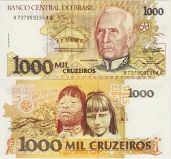 BREZİLYA 1000 CRUZEIROS 1991 AMAZON YERLİLERİ TEMALI. ÇİL KONDİSYON.