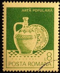 1982 ROMANYA HALK SANATI OBOGA DAMGALI PUL