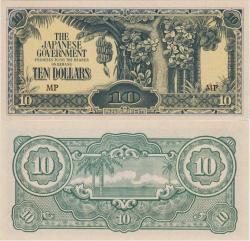 JAPONYA II. DÜNYA SAVAŞI İŞGAL TOPRAKLARI MALAYA İÇİN 10 DOLAR 1942-44 ÇİL.