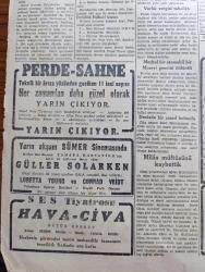 Cumhuriyet Gazetesi - 27 Birincikanun (Aralık) 1943 - Zafer Ve Sulhlerin Karakteri Yazan Şükrü Kaya Köşe Yazısı - Sovyetlerin Kış Taarruzu - Şark Cephesinden Resimler Fotoğraf - Beşiktaş Galatasaray'ı Dün 2 0 Galatasaray Mağlup Etti Fotoğraf - Gençler Mehmet Akif Ersoy'un Mezarında Fotoğrafı - Avrupa'nın İstilası - Radosta 20 Bin Alman Askeri Var - Bir İngiliz Mecmuası Milli Şef İsmet İnönü'den Hayranlıkla Bahsetti - Noel Gecesi Amerikalılar Çok Sıkı Tedbir Aldılar - Cemal Nadir Karikatür - Fenerbahçe 7 Anadoluhisarı 0 - Adalar Parti Kongresi - Güller Solarken Filmi Sümer Sinemasında - Hava Civa Opereti Müzik Cemal Reşit Yazan Ekrem Reşit Ses Tiyatrosunda - Tiyatro Şenliği Devam Ediyor - Mahmut Esaddan Hatıralar Yazan İsmail Habib Sevük - Varlık Vergisi Tahsilatı - Milas Müftüsü Mehmet Sadık Oğuzu Kaybettik - Oh Olsun Yazan Burhan Felek Köşe Yazısı - 1944 Yılı Kati Netice Yılı Olacak Mı Yazan Ömer Rıza Doğrul Köşe Yazısı - Bugünkü Radyo Programı - Bulmaca - Dermoliv Uyuz Ve Kaşıntıya